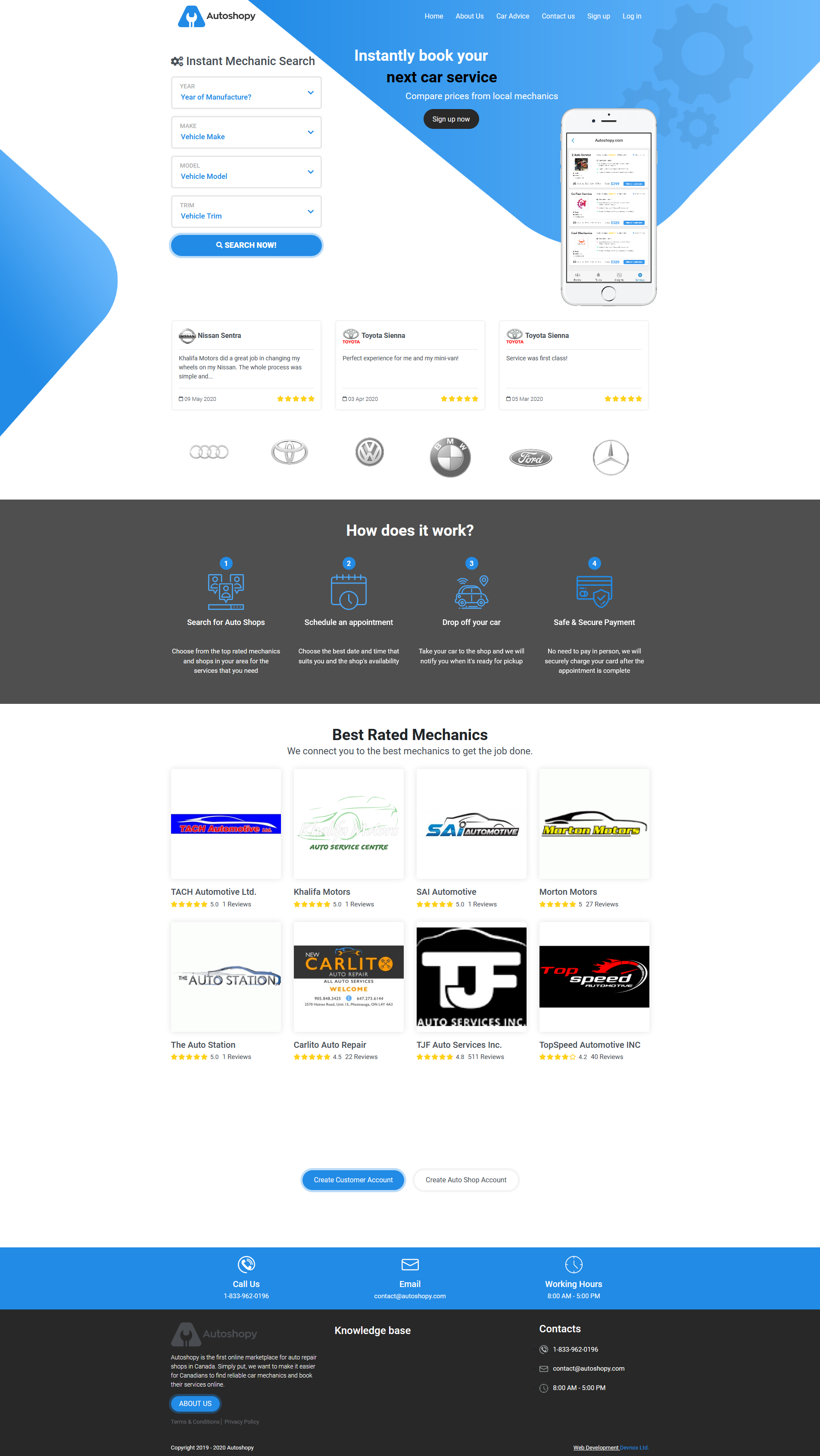 Online portal for car mechanics