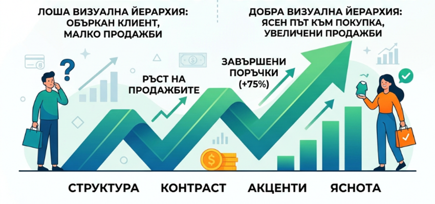 Как визуалната йерархия влияе на продажбите в онлайн магазин